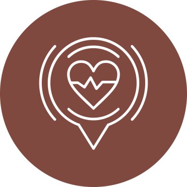 Steteskop ikonlu bir kalp. düz dizayn