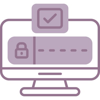 İnternet Güvenlik Vektörü İllüstrasyonu, Basit Tasarım