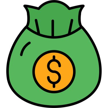 Dolar simgesi. Web için para vektör simgelerinin özet çizimi