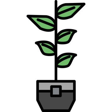 Bitki. Web simgesi basit illüstrasyon