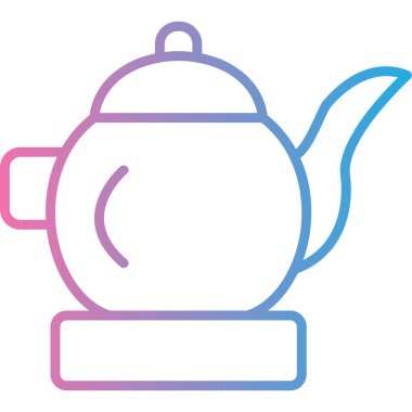 Çaydanlık. Web simgesi basit illüstrasyon