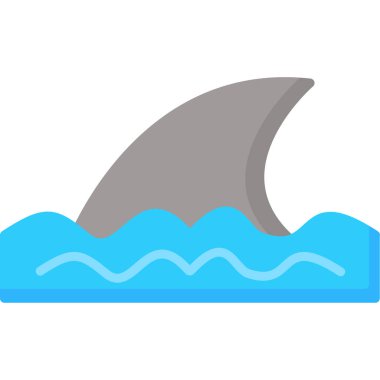 Köpekbalığı ikonu vektör illüstrasyonu