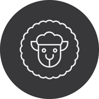 Moda tarzında izole edilmiş koyun simgesi