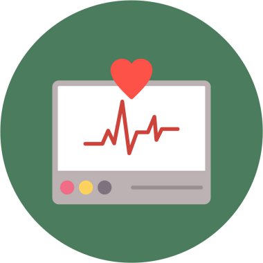 Kalp atışı. Web simgesi vektör illüstrasyonu