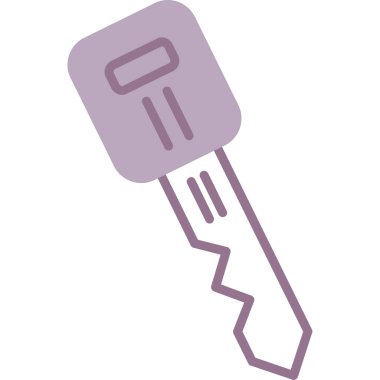 anahtar simge vektörü. İnce çizgi işareti. İzole edilmiş kontür sembolü gösterimi