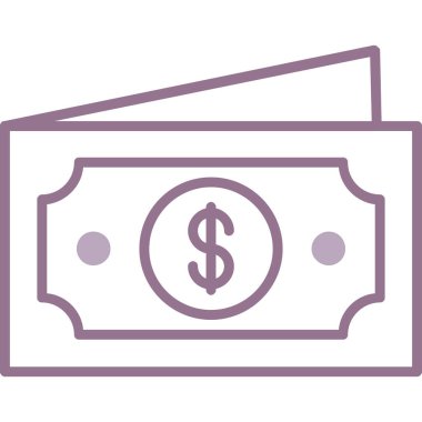 Para düz simgesi, vektör, illüstrasyon