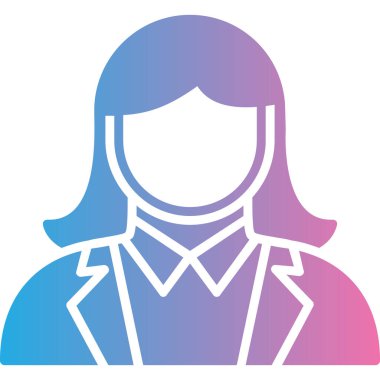 İş kadını Simgesi, vektör illüstrasyonu