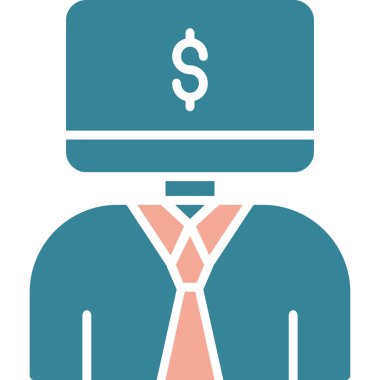 iş adamı düz simgesi