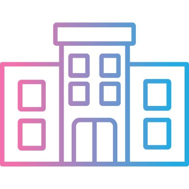 Bina. Web simgesi basit illüstrasyon