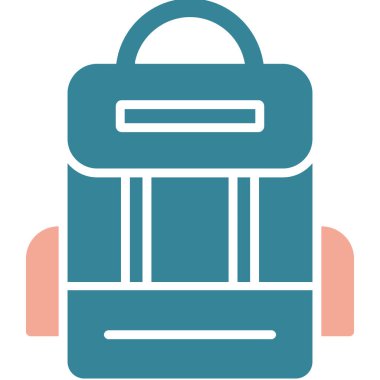 sırt çantası simgesi vektör illüstrasyonu