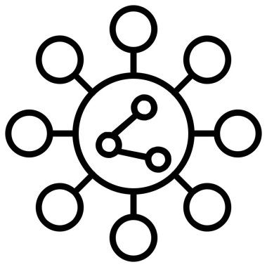 ağ bağlantısı vektör çizgisi simgesi