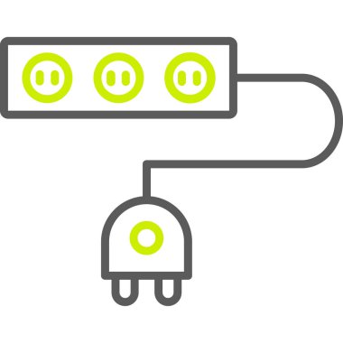 soket vektör simgesi, satır biçimi