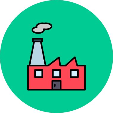 Fabrika simgesinin vektör illüstrasyonu