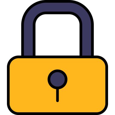 Asma kilit simgesi. Web için vektör vektör simgelerinin basit çizimi