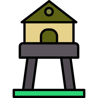 bina simgesi, vektör illüstrasyonu