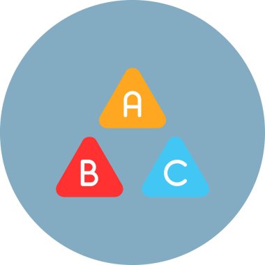 Üç - renkli yuvarlak ikonlar, dört üç ok ve dört farklı ikon. düz dizayn ögeleri