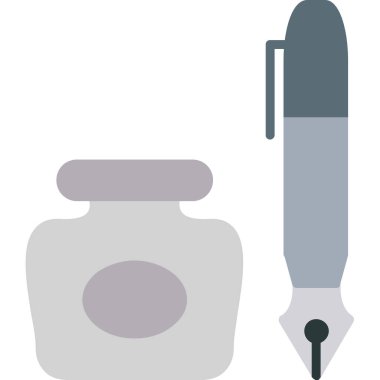 Bir şişe ve kalem simgesinin vektör çizimi