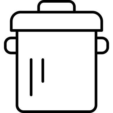 Çöp kutusu simgesi, vektör illüstrasyonu