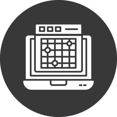 Moda tasarım tarzında bilgisayar izleme simgesi.