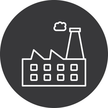 Fabrika binası ikon vektör çizimi tasarımı