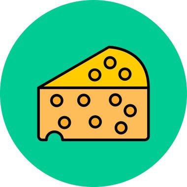 Peynir ikonu. Web için peynir vektör simgelerinin özet çizimi