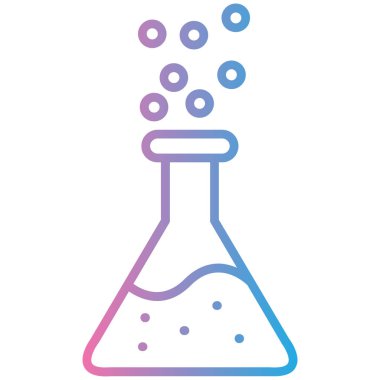 Kimya laboratuarı matara simgesi ile ana hatları doldurulmuş