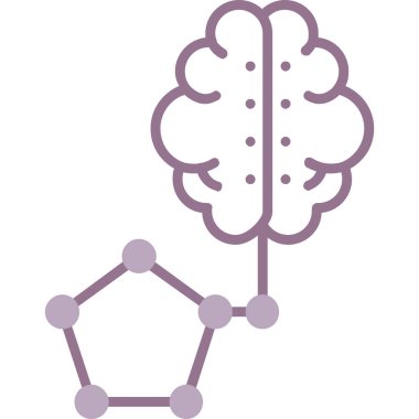 Beyin. Web simgesi basit illüstrasyon