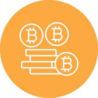 bitcoin. Web simgesi basit illüstrasyon
