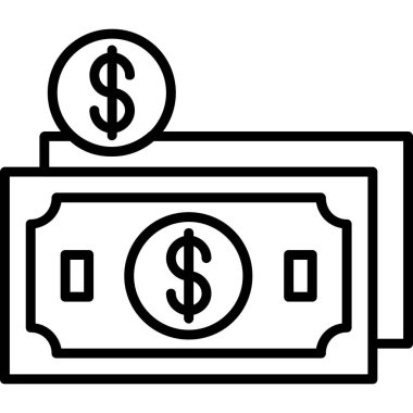 Para doları simge vektör çizim