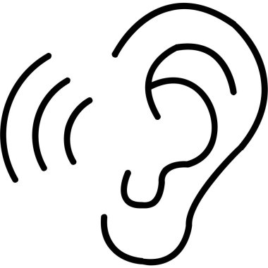 İşitme yardımı duyma simgesi ana hat biçiminde