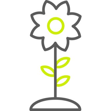 Çiçek. Web simgesi basit illüstrasyon