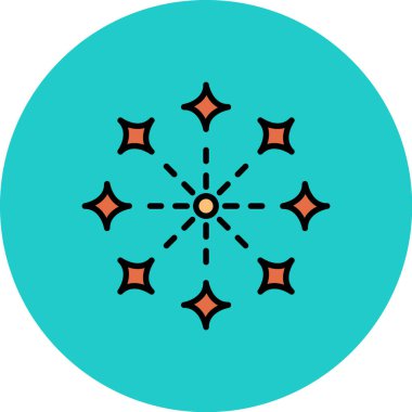 Noel kar tanesi simgesi, vektör, illüstrasyon