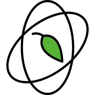 Ekoloji yaprağı doğa simgesi düz stil