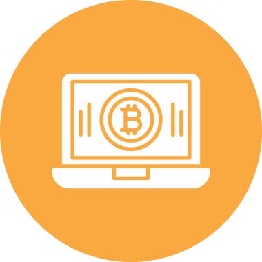 bitcoin. Web simgesi basit illüstrasyon