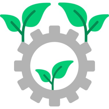 dişli fabrika düz simgesi