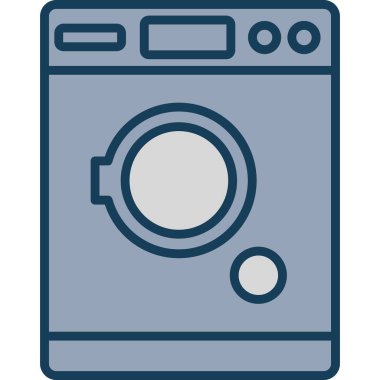 Çamaşır makinesi. Web simgesi basit illüstrasyon