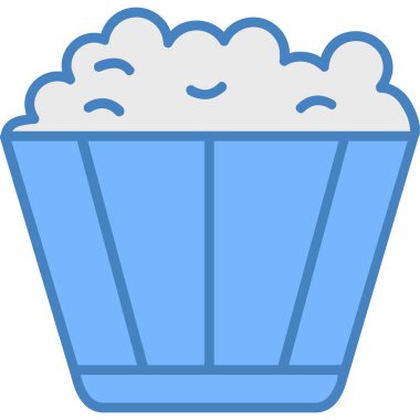 Cupcake yiyecekleri ikonu doldurulmuş - taslak biçiminde