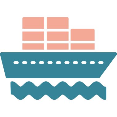 Gemi Düz Vektör Simgesi