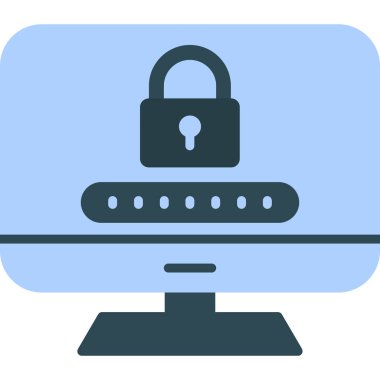 Bilgisayar güvenlik kilidi. Basit simge