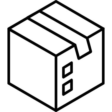 kutu paket teslim simgesi ana hat biçiminde