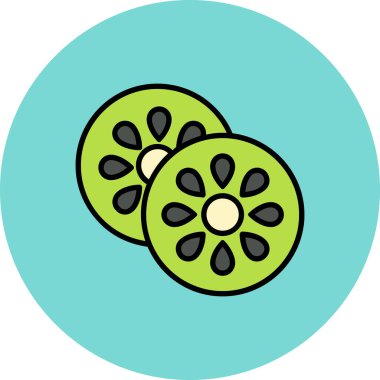 kivi meyve simgesi, düz stil