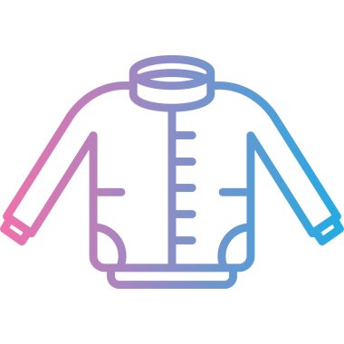 Ceket vektör simgesi. İnce çizgi işareti. Giysi sembolü üzerinde izole