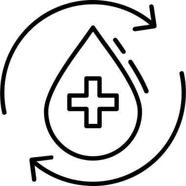 Su Damlası Vektör Hattı Simge Tasarımı