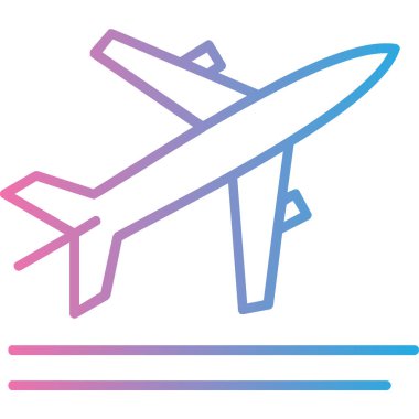 Uçak yolculuğu uçuş simgesi doldurulmuş ana hat biçimi