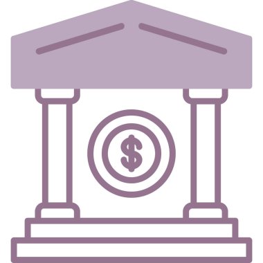 Banka. Web simgesi basit illüstrasyon