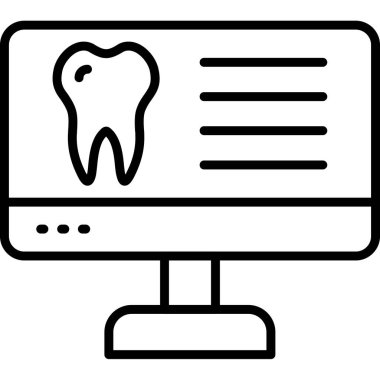 Dişçi web simgesi basit illüstrasyon