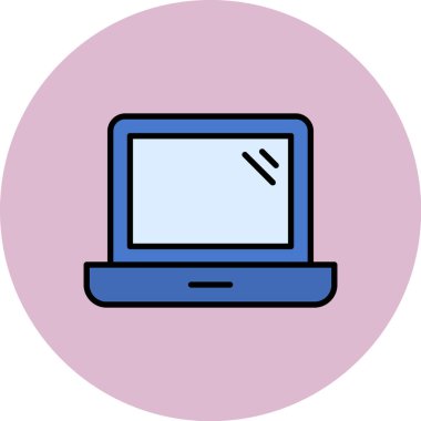 dizüstü bilgisayar simgesi. Web için dizüstü bilgisayar vektör simgelerinin basit çizimi