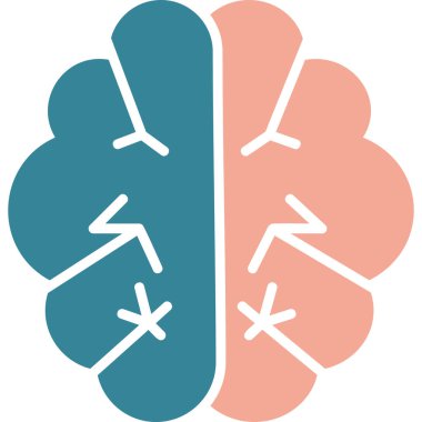 Beyin simgesinin vektör illüstrasyonu