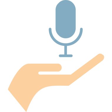 mikrofon web simgesi basit illüstrasyon