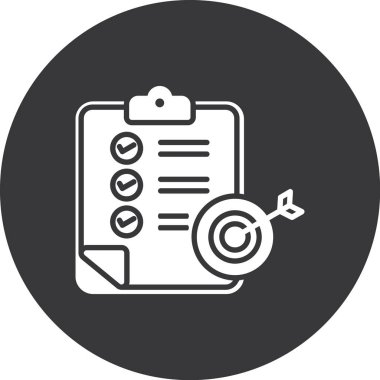 Kontrol listesi simgesi, vektör illüstrasyonlu belge